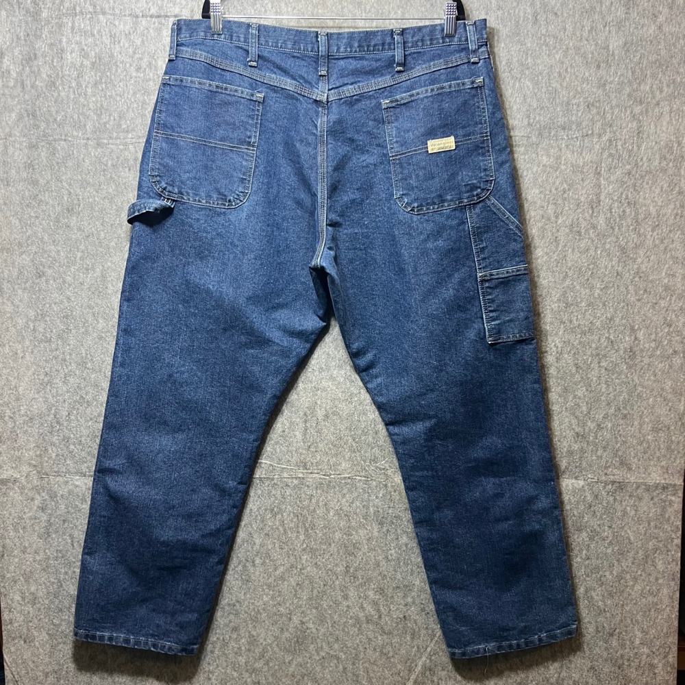 Wrangler Carpenter Jeans Relaxed Fit Denim Work Pants Blue Size 40x30 - Picture 2 of 8